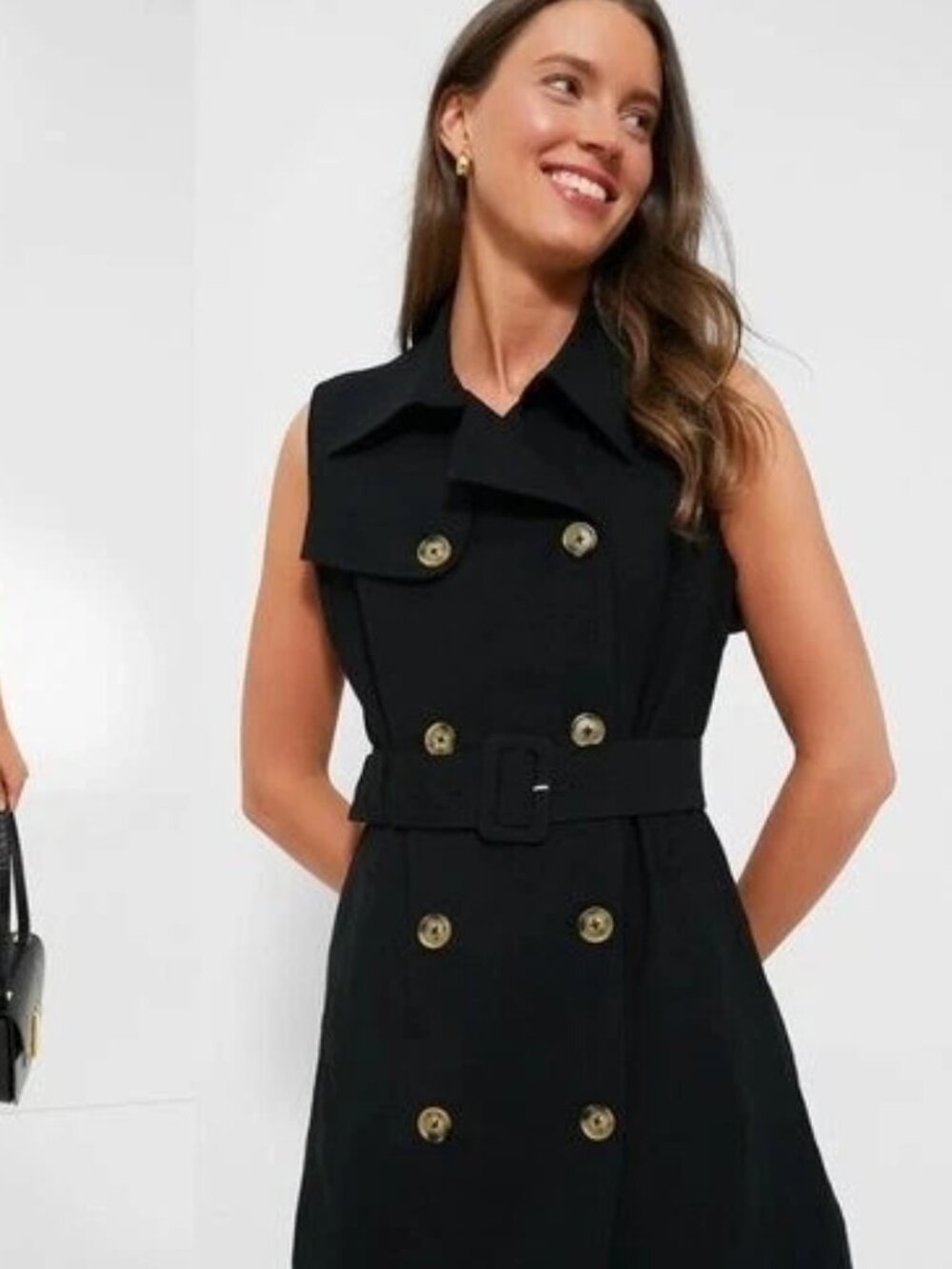 Tuckernuck Black Double-Breasted Milla Mini Dress Medium